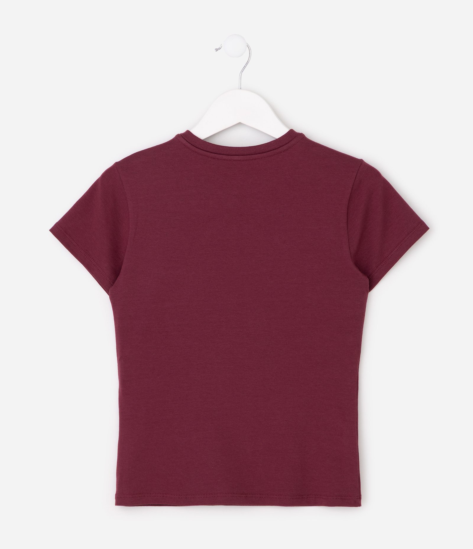 Camiseta Infantil Baby Tee com Estampa de Laços – Tam 7 a 16 Anos Bordô 3