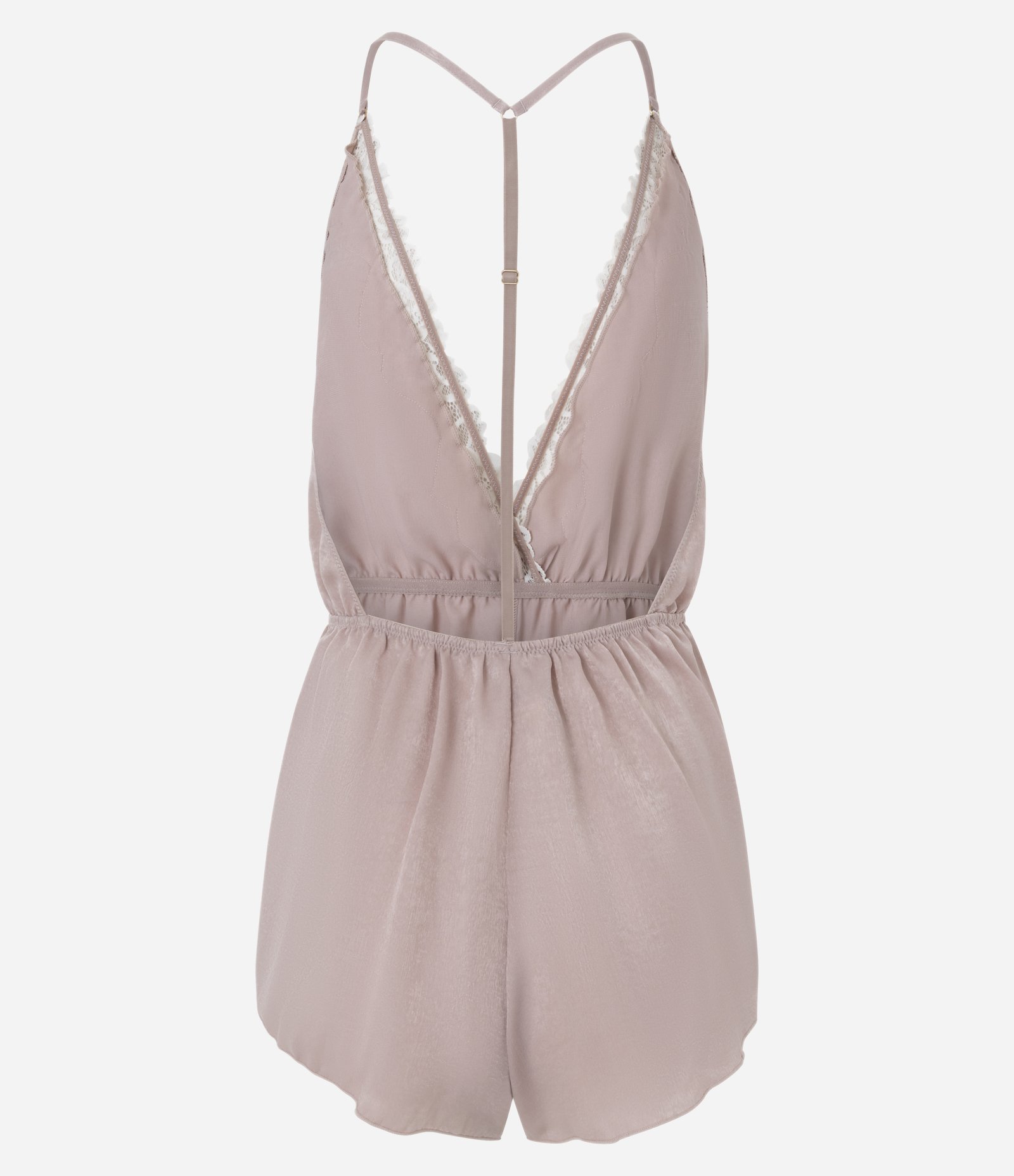 Pijama Macaquinho de Alcinha com Renda no Decote Rosa 6
