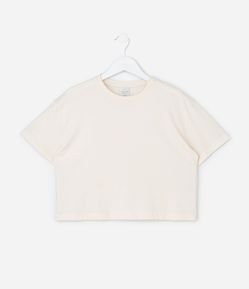 Camiseta Infantil Boxy com Aplicação de Pérolas – Tam 5 a 14 Anos