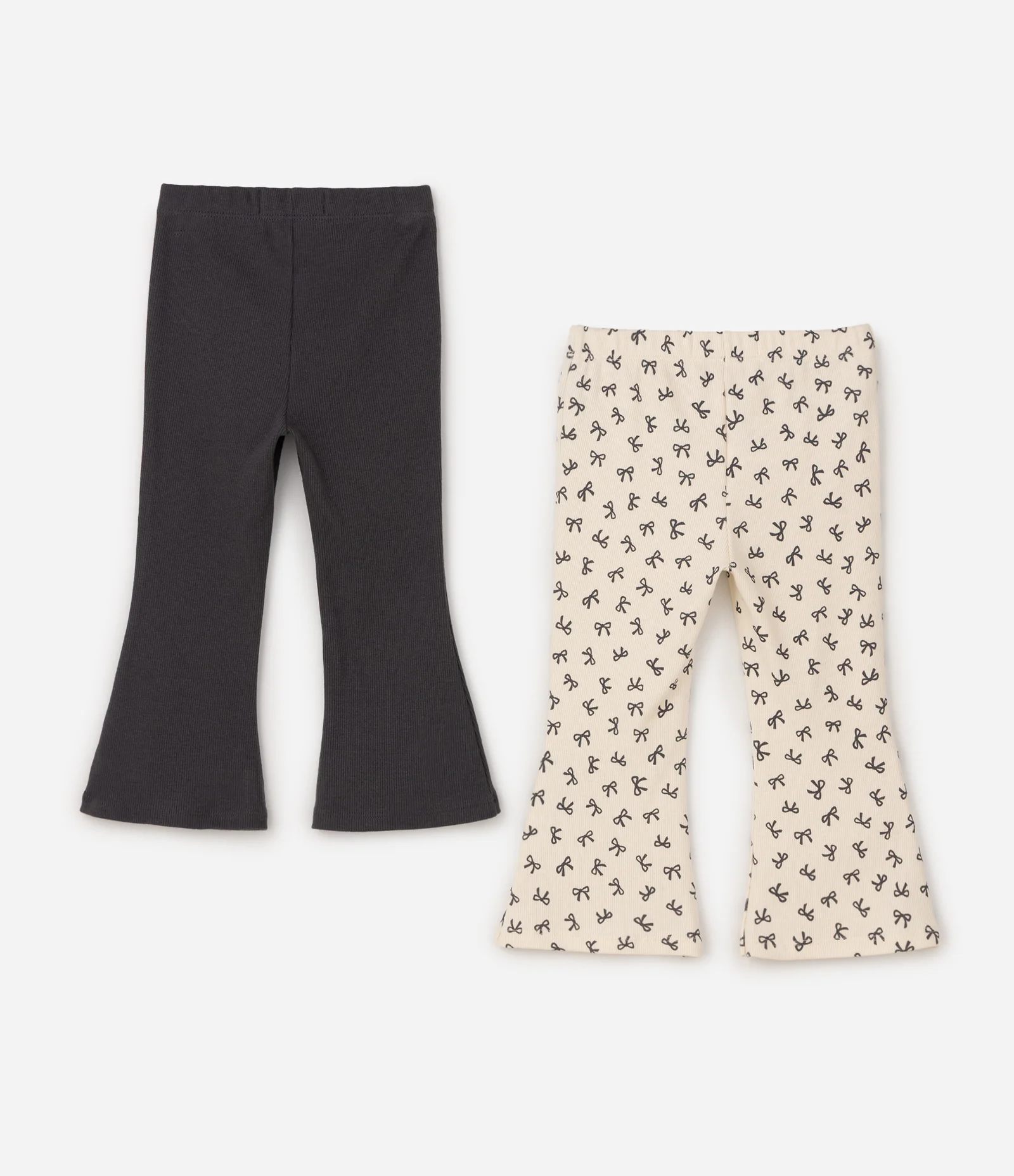 Kit 02 Calça Infantil Canelado Tam -1 a 6 Cinza/Branco 2