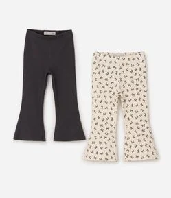 Kit 02 Calça Infantil Canelado Tam -1 a 6