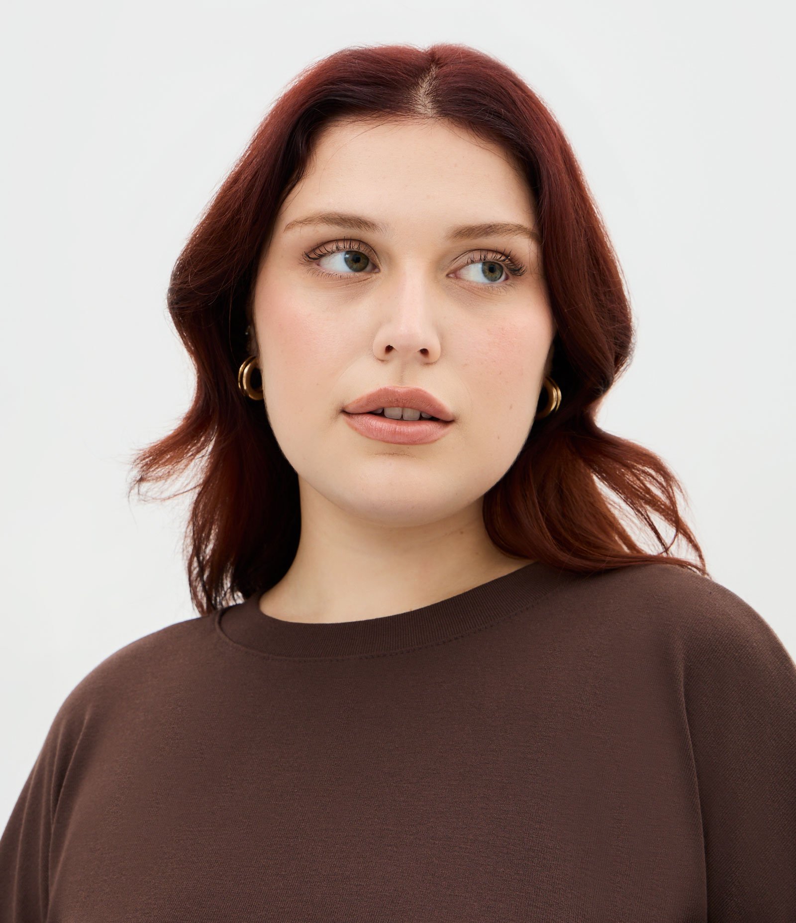 Blusa em Ribana com Ombro Deslocado Curve & Plus Size Marrom 3