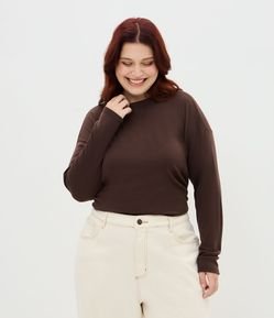 Blusa em Ribana com Ombro Deslocado Curve & Plus Size