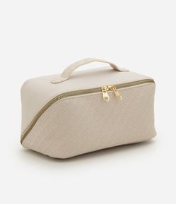 Necessaire Baú em PU Texturizado
