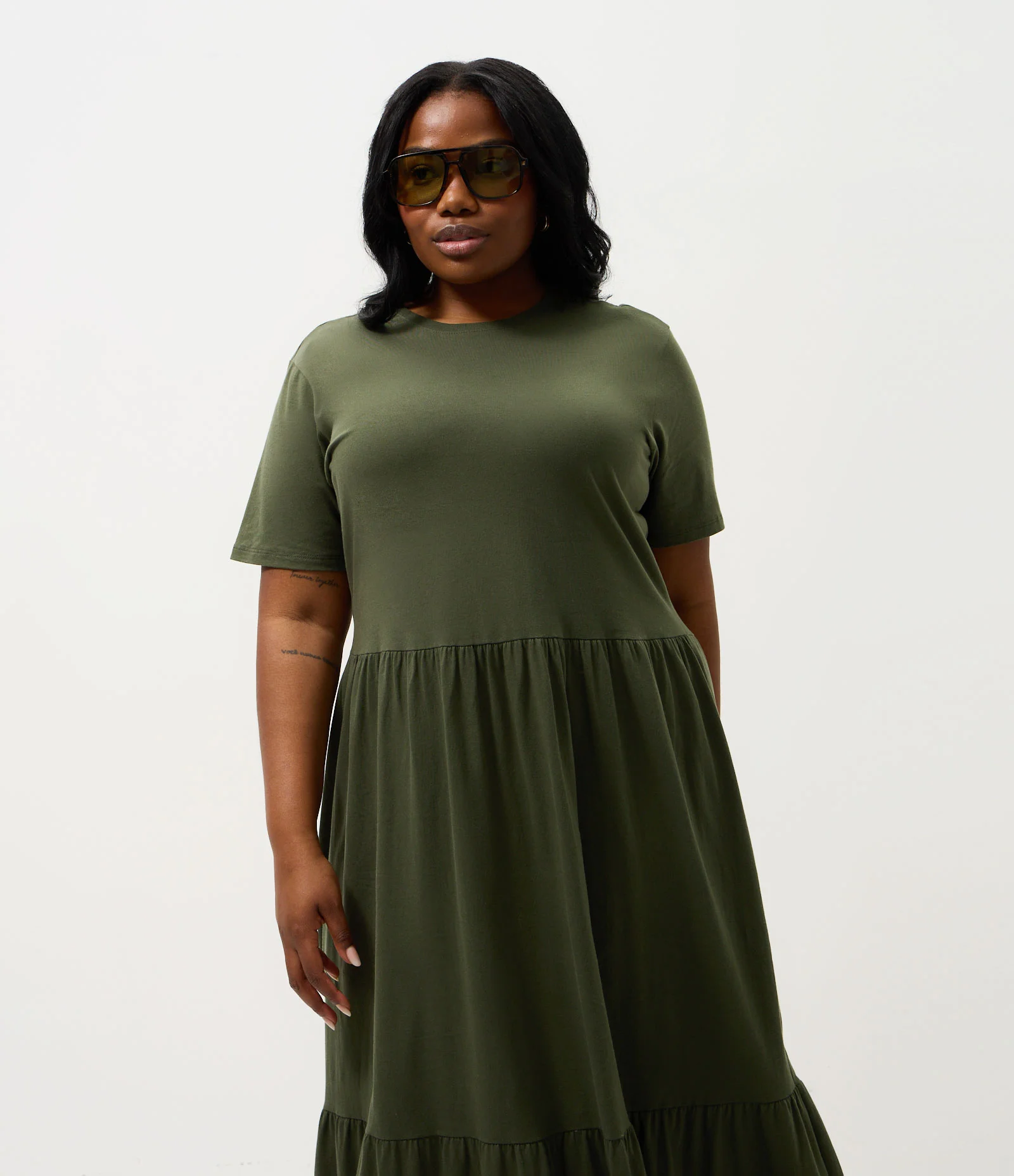 Vestido Midi Marias em Meia Malha Curve & Plus Size Verde 2