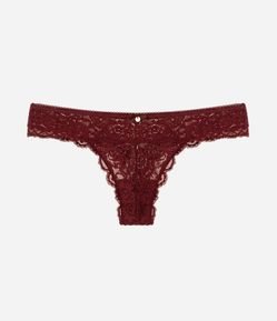 Calcinha Biquíni Fio em Renda Floral