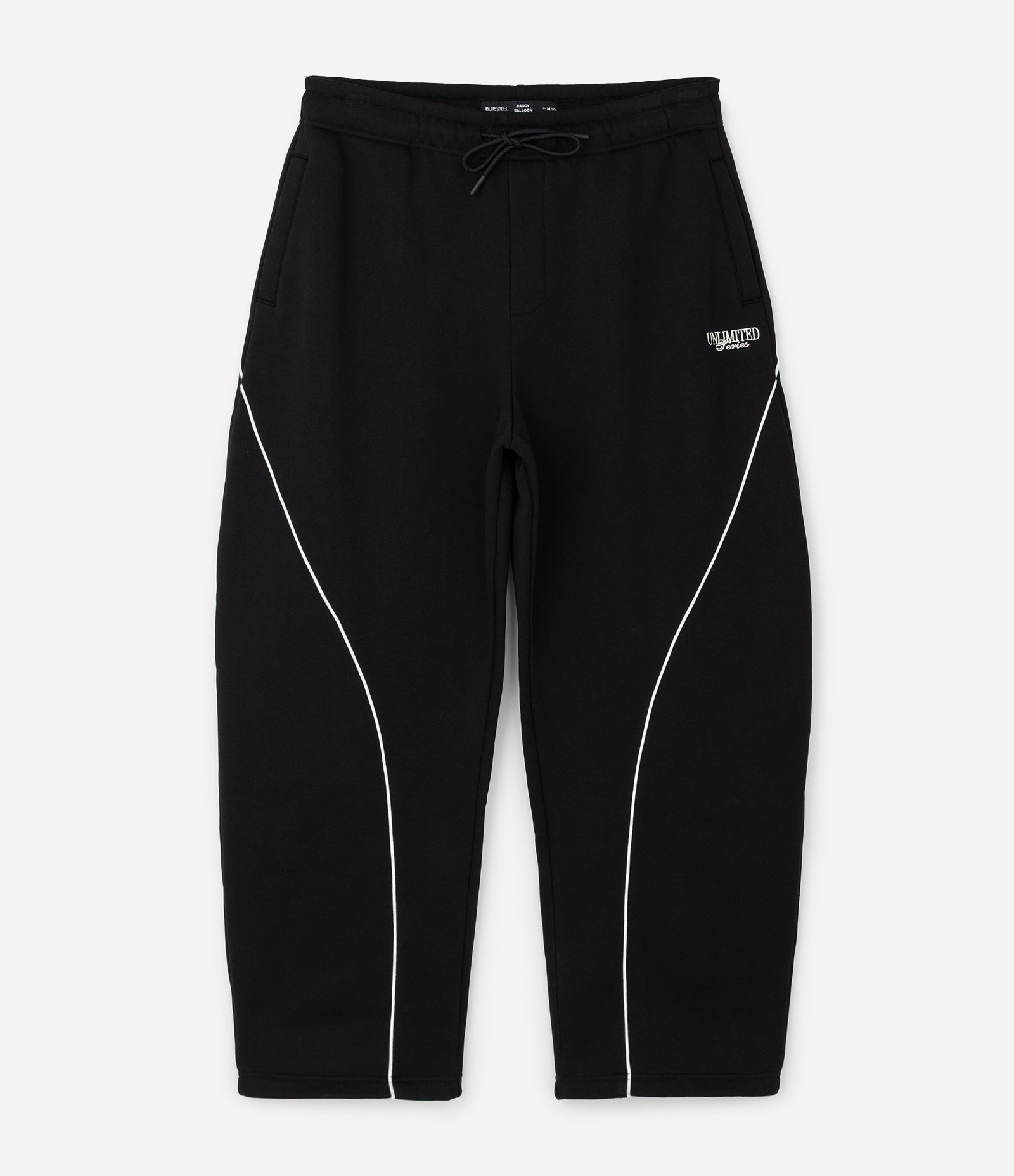 Calça Moletom com Piping Contrastante Preto 6