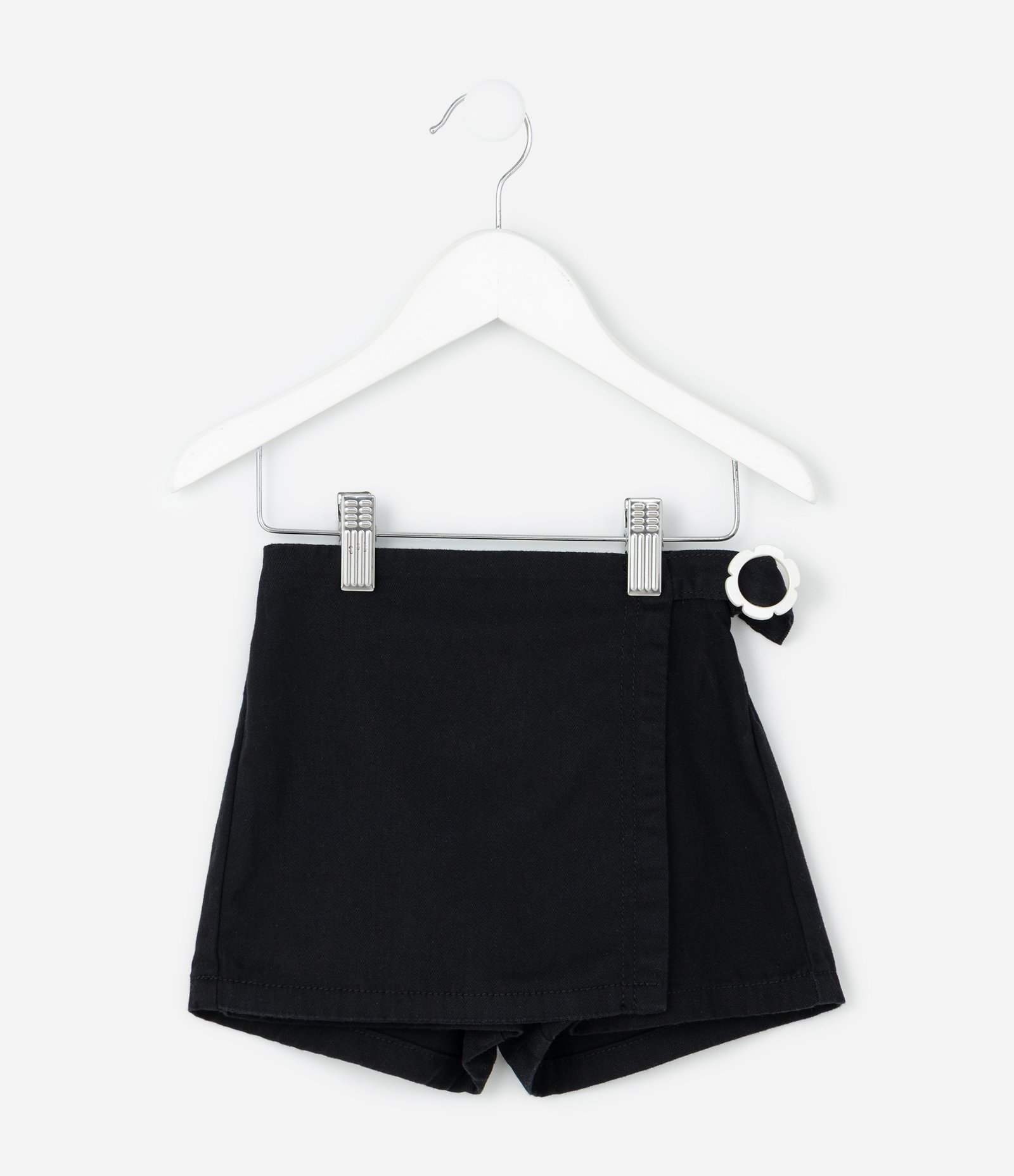 Short Saia Infantil com Aviamento Floral – Tam 1 a 6 Anos Preto 1