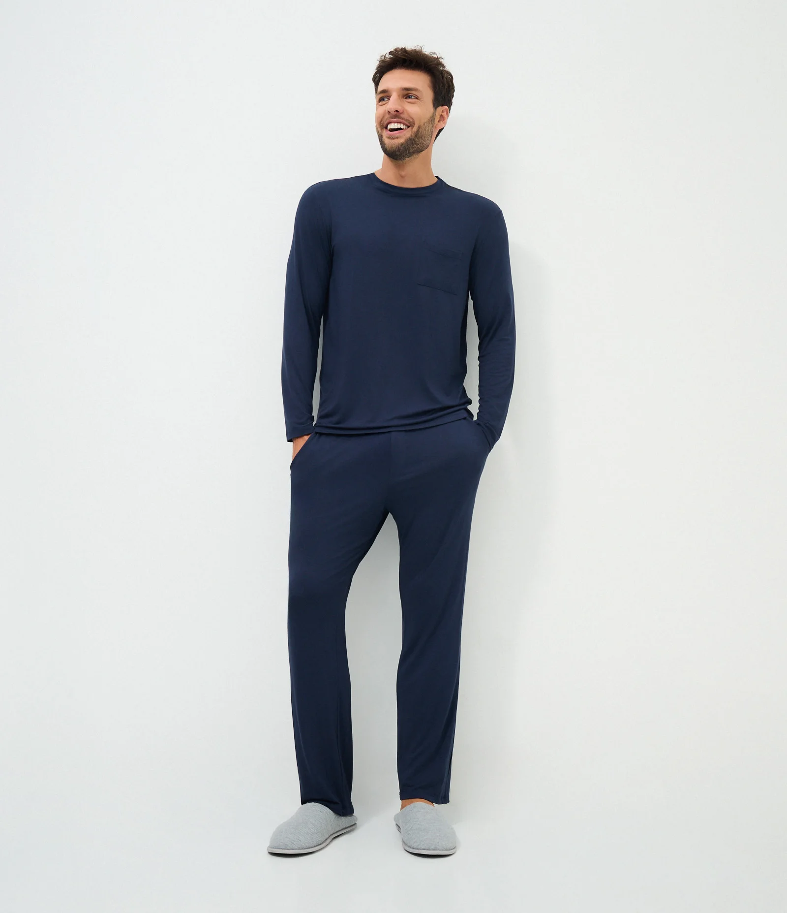 Pijama Longo em Viscolycra Azul 1