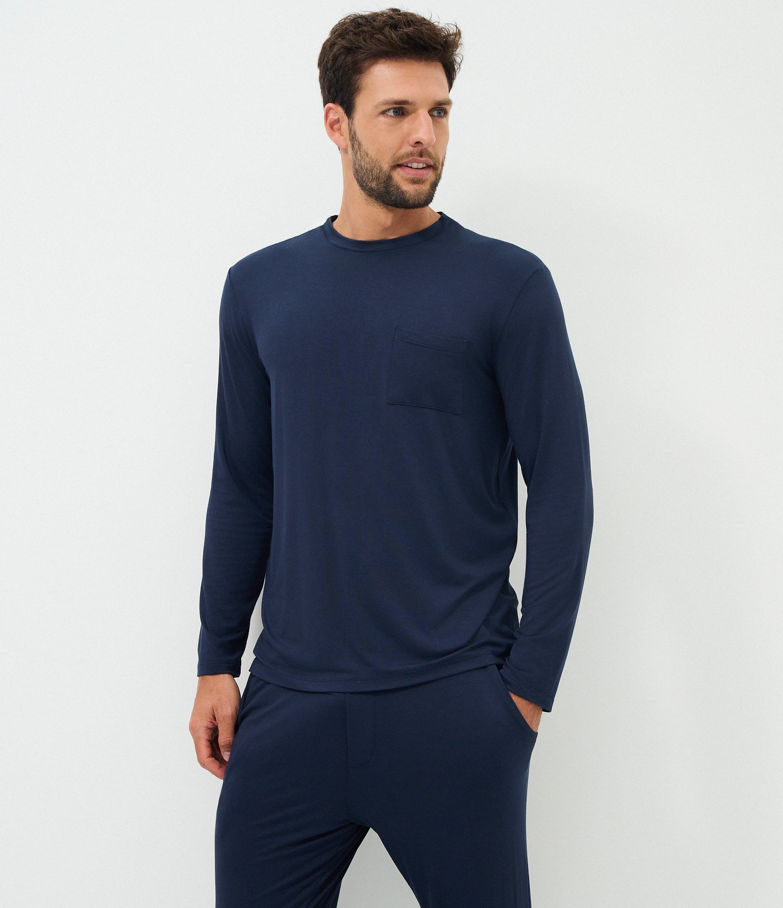 Pijama Longo em Viscolycra Azul 4