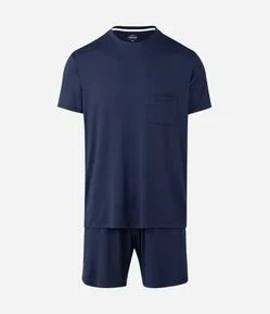 Pijama Curto Masculino Viscolycra com Cós Elástico Aparente