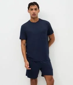 Pijama Curto Masculino Viscolycra com Cós Elástico Aparente