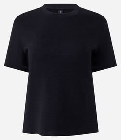 Blusa Básica com Manga Curta e Gola Redonda