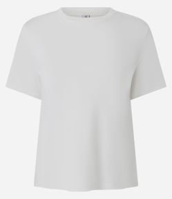 Blusa Básica com Manga Curta e Gola Redonda