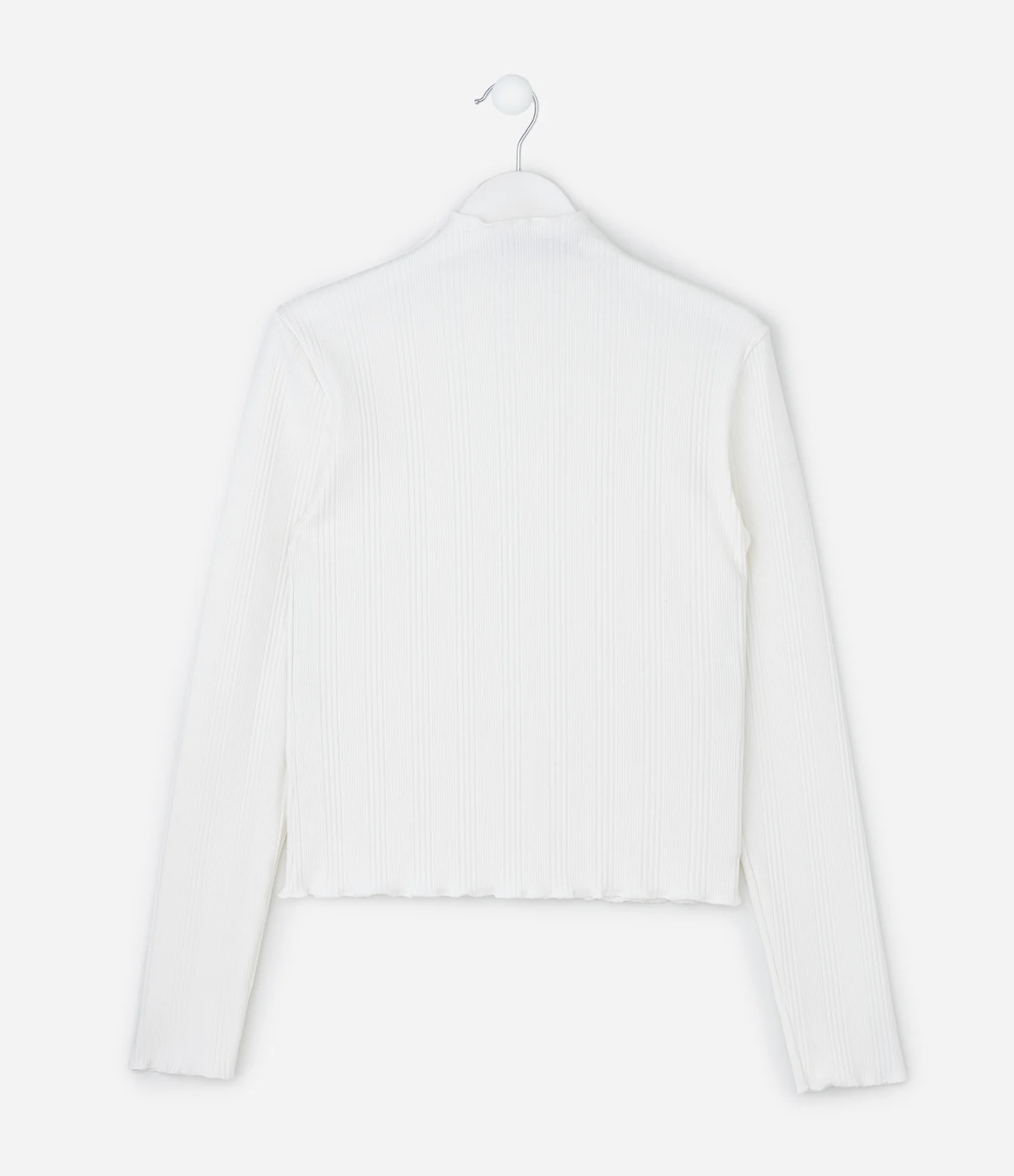 Blusa Infantil Baby Look Canelado com Rebites Corações – Tam 7 a 16 Anos Off White 2