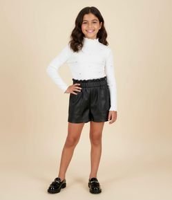 Blusa Infantil Baby Look Canelado com Rebites Corações – Tam 7 a 16 Anos