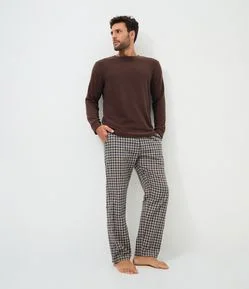 Calça de Pijama em Tricoline Xadrez