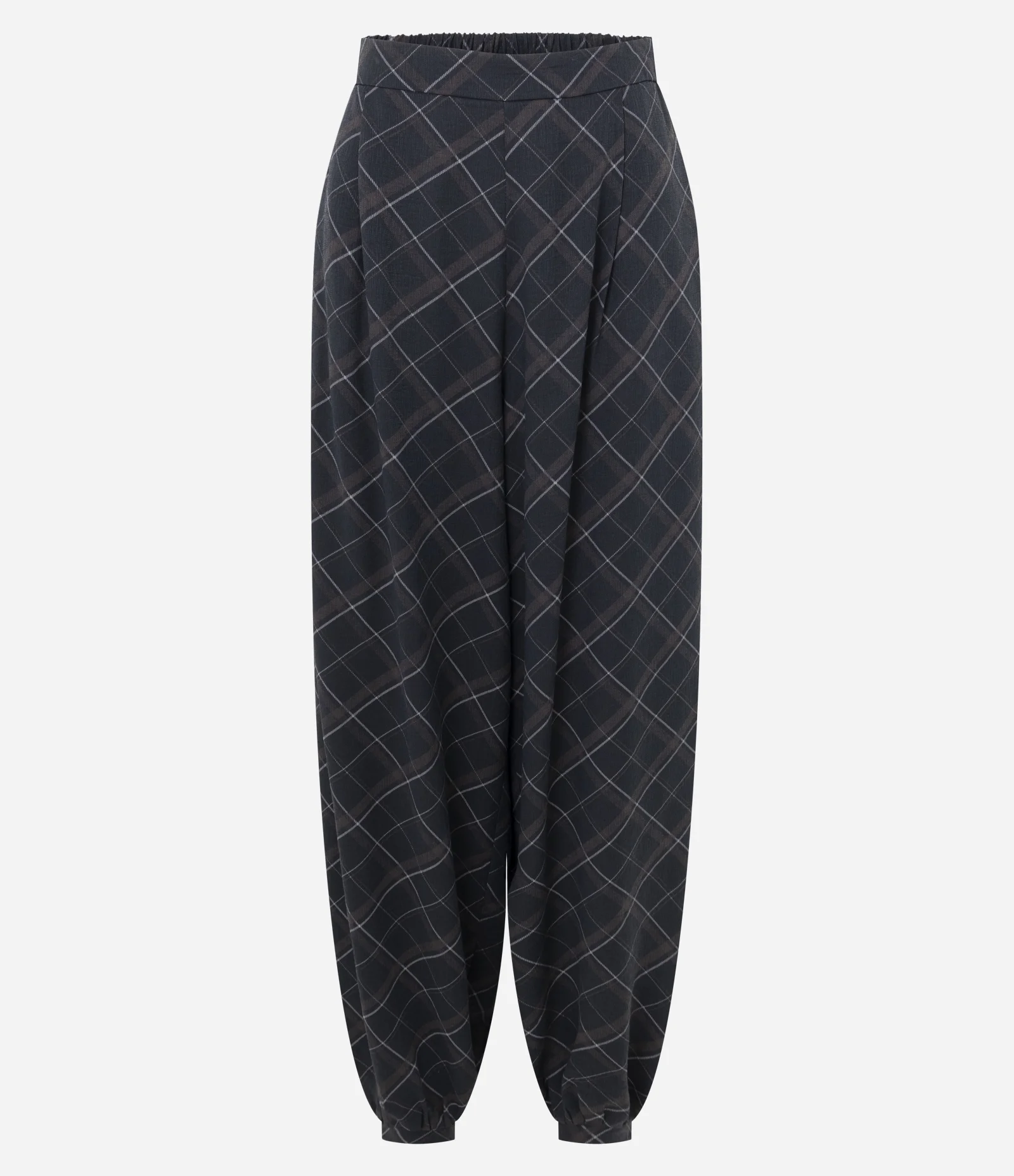 Calça Aladim Xadrez em Viscose Preto 1