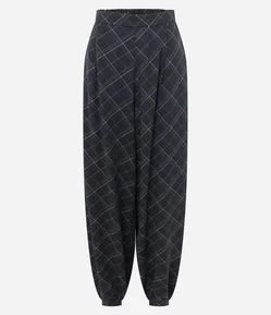 Calça Aladim Xadrez em Viscose