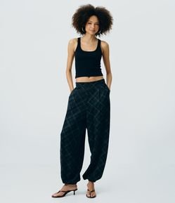 Calça Aladim Xadrez em Viscose