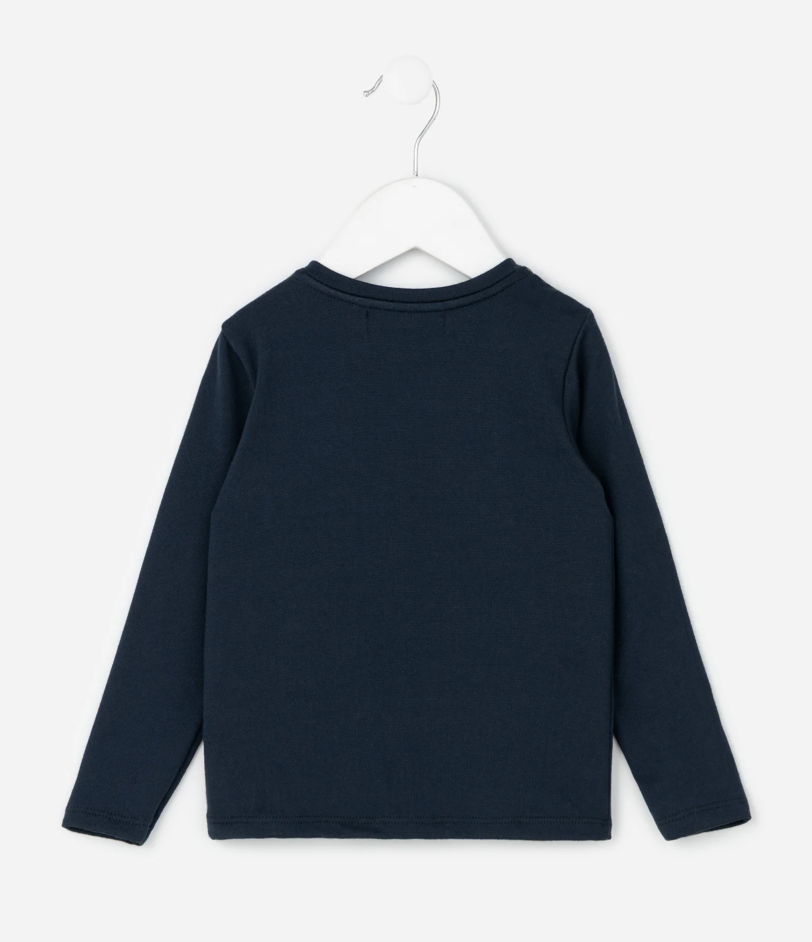 Blusa Infantil Térmica com Bordado de Coração - Tam 1 a 5 Anos Azul Escuro 2