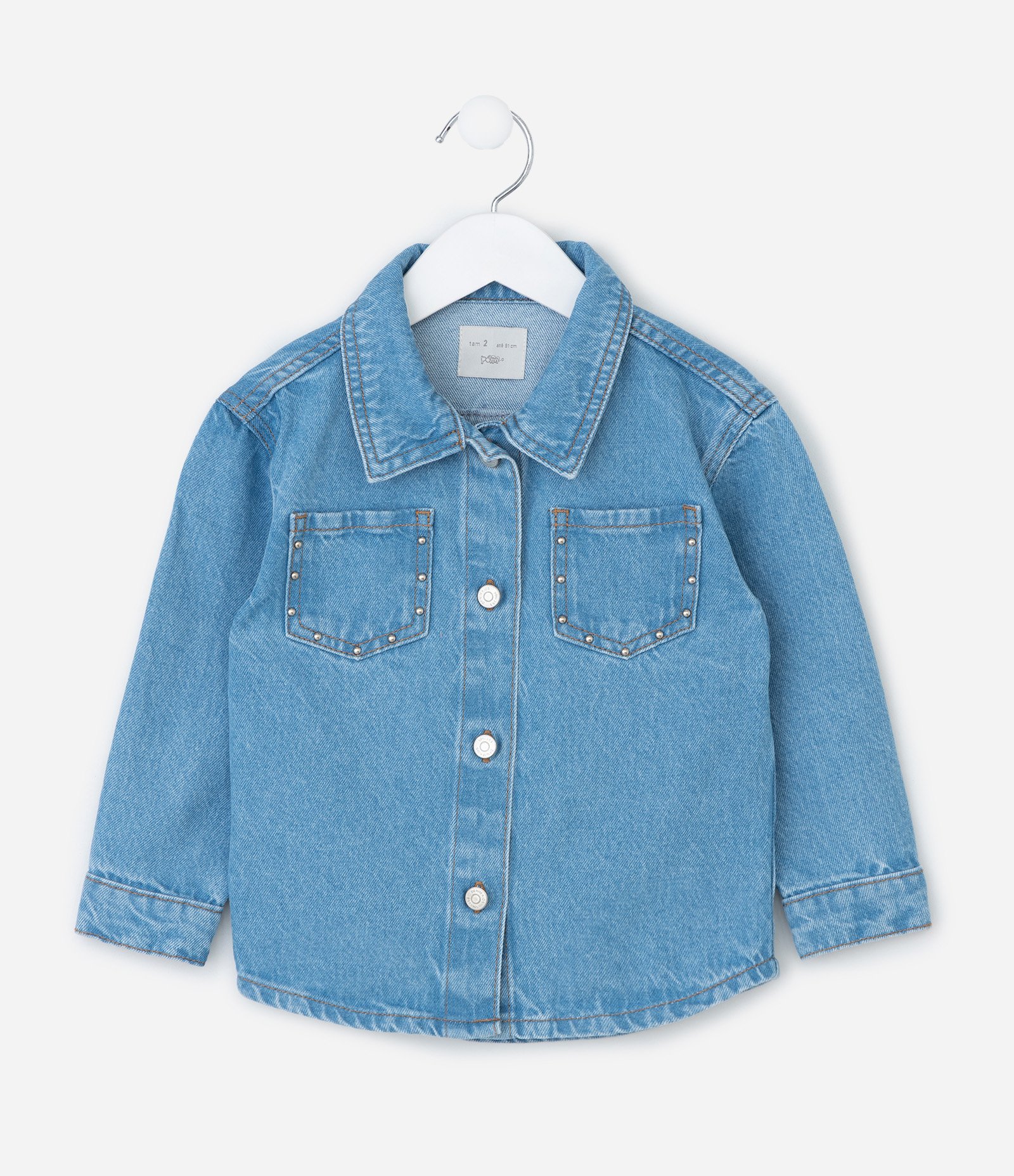 Jaqueta Infantil em Jeans Texturizado com Bolsos – Tam 1 a 6 Anos Azul 3