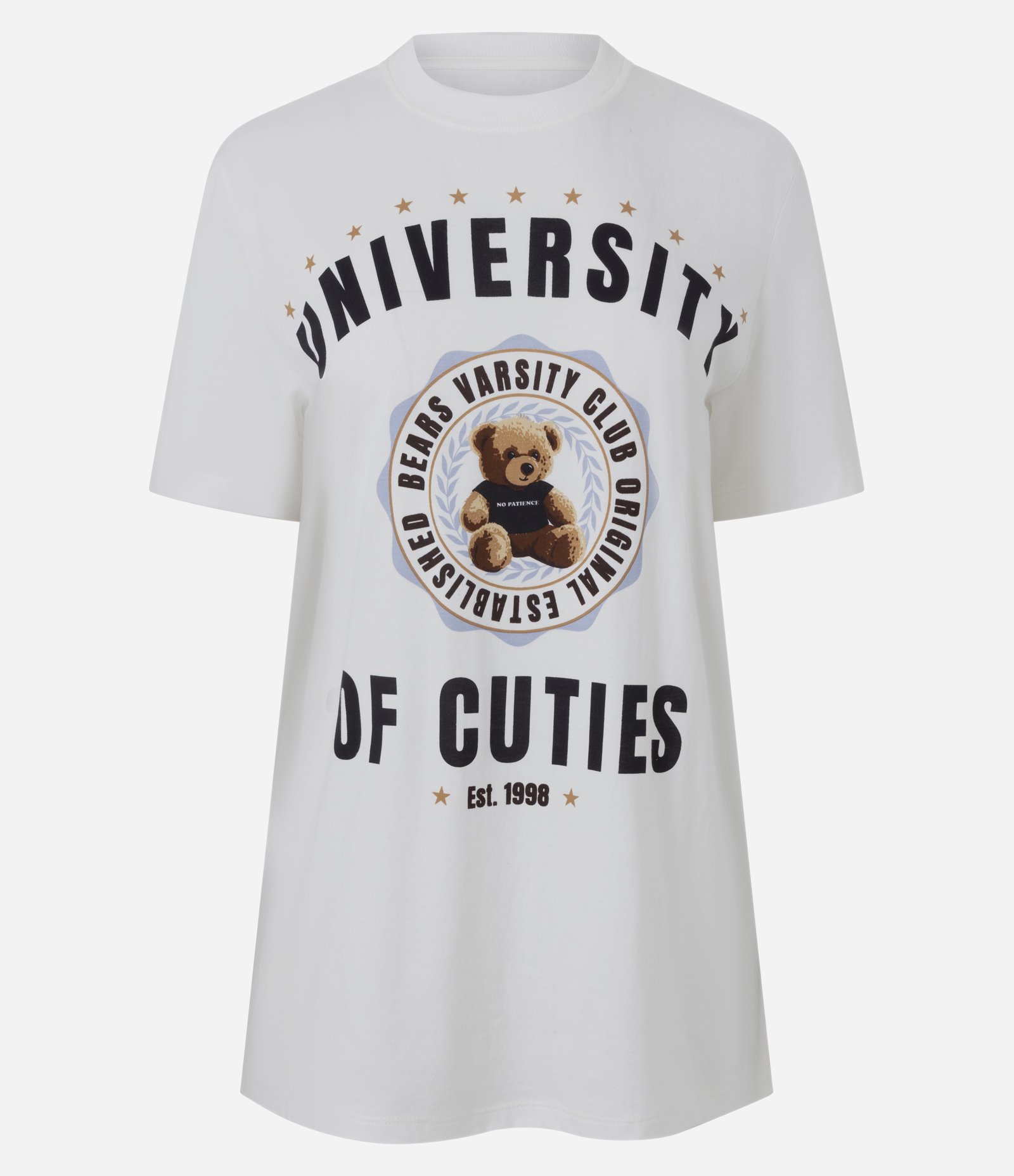 Camiseta University of Cuties com Estampa de Urso Branco 4
