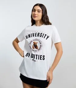 Camiseta University of Cuties com Estampa de Urso