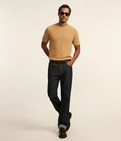 Camiseta Regular em Algodão Texturizado