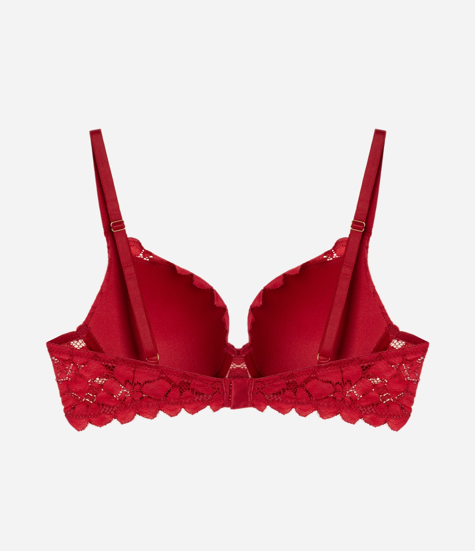 Sutiã Meia Taça em Renda com Bojo e Textura Floral Vermelho 6