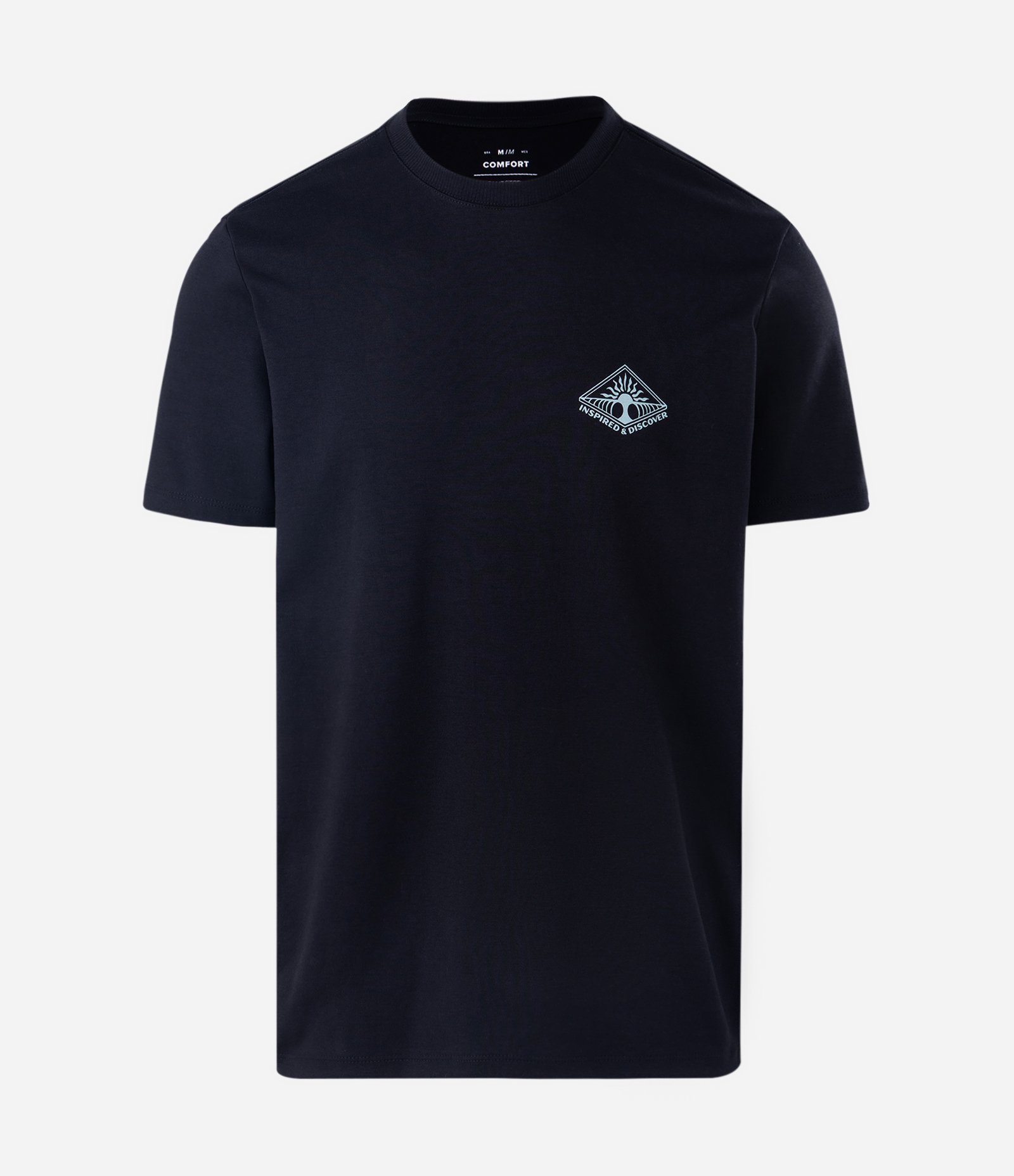 Camiseta em Algodão com Estampa Inspired e Discover Preto 5