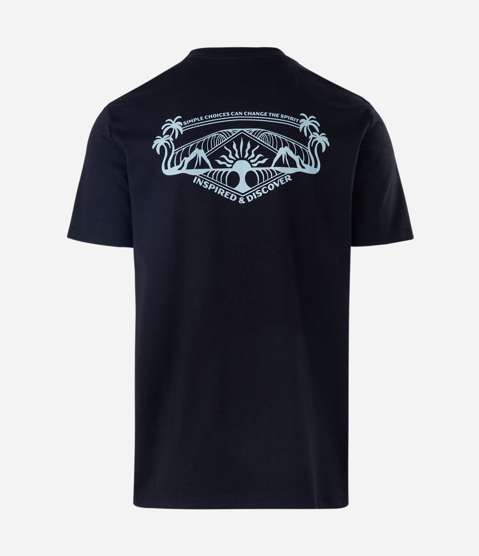 Camiseta em Algodão com Estampa Inspired e Discover Preto 6