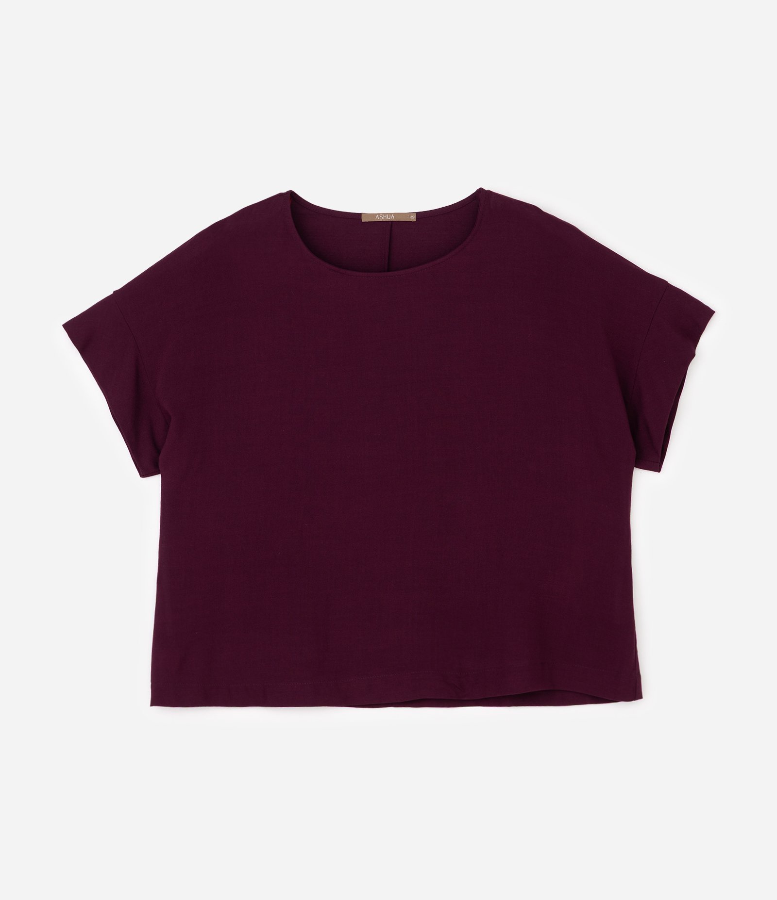 Blusa Básica em Viscose Manga Curta Curve & Plus Size Marrom 5