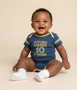 Body Infantil com Lettering Futuro Camisa 10 da Seleção– Tam 0 a 18 Meses