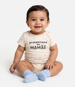 Body Infantil com Lettering Presentinho da Mamãe – Tam RN a 18 Meses