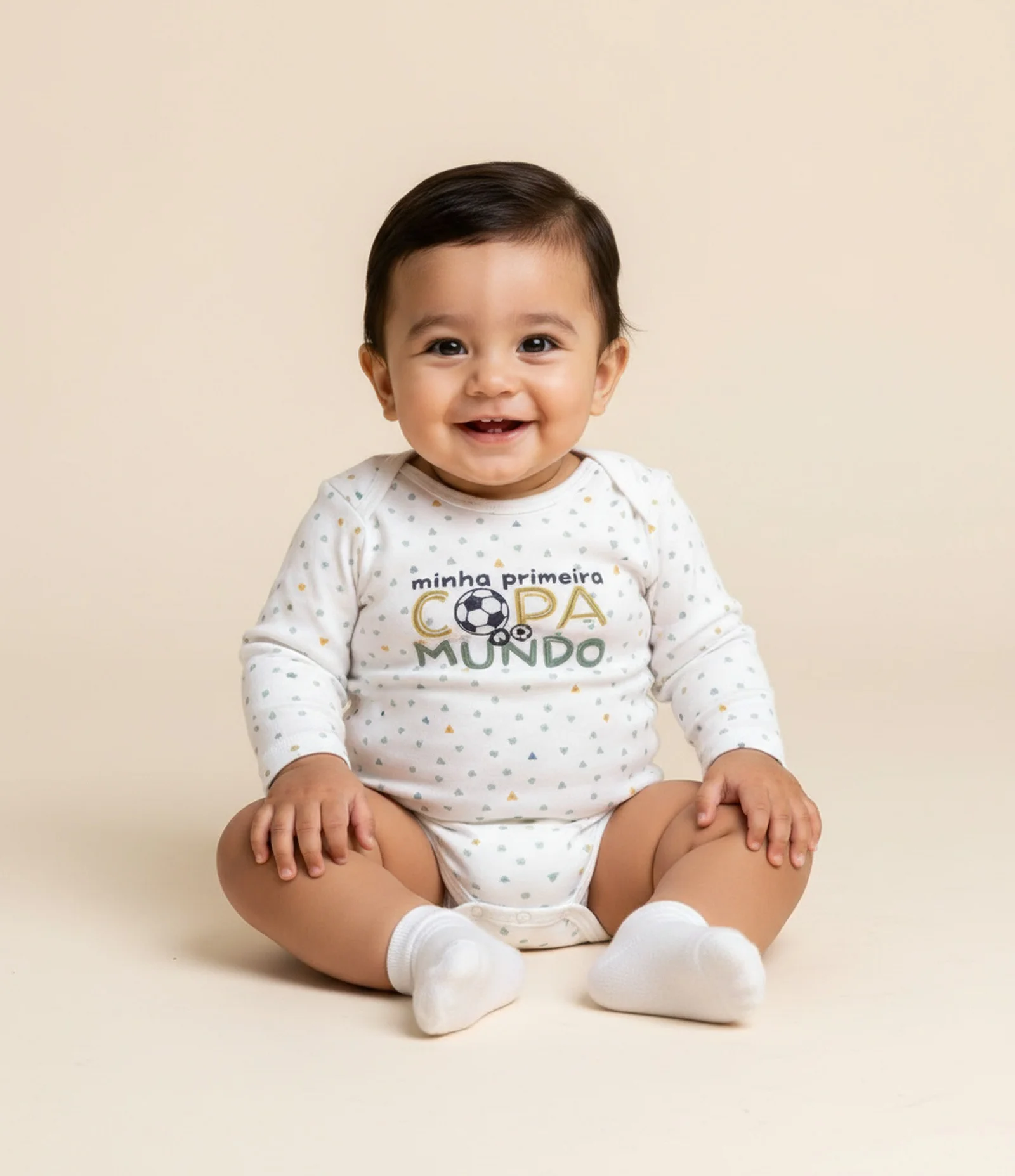 Body Infantil Esportivo Com Estampa Copa Do Mundo – Tam RN a 18 Meses Branco 1