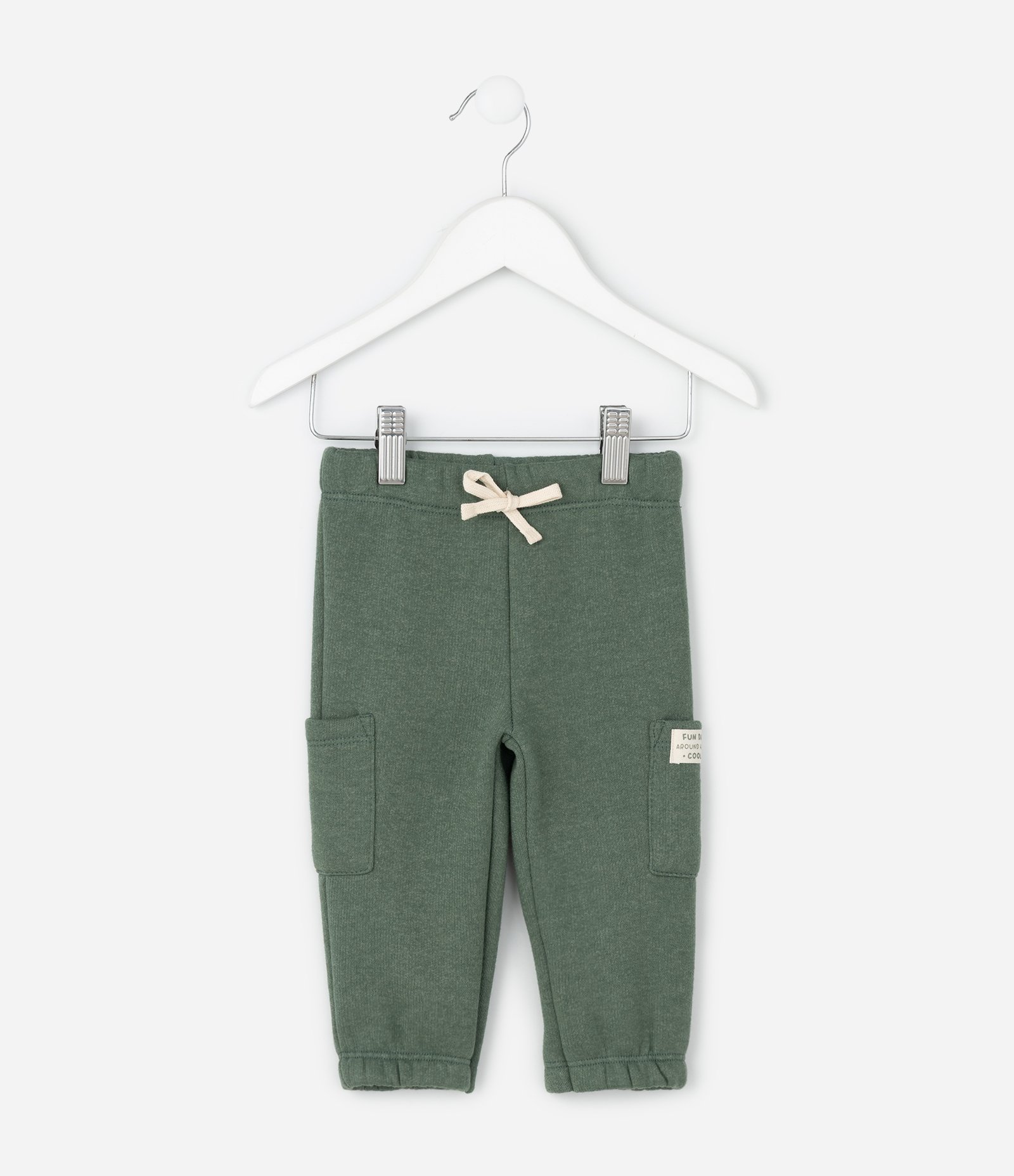 Calça Infantil de Moletom com Felpa - Tam 0 a 18 Meses Verde 1