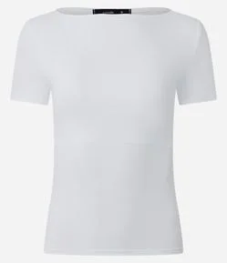 Blusa Regular em Microfibra com Gola Canoa