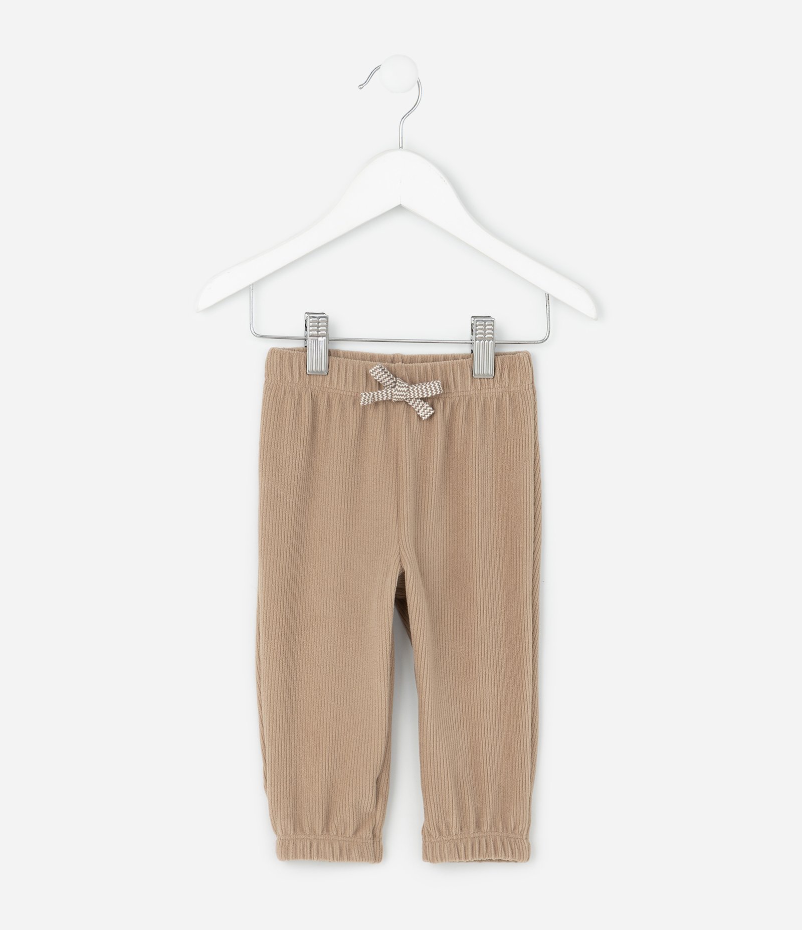 Calça Infantil Canelada Conforto – Tam 0 a 18 Meses Bege 1