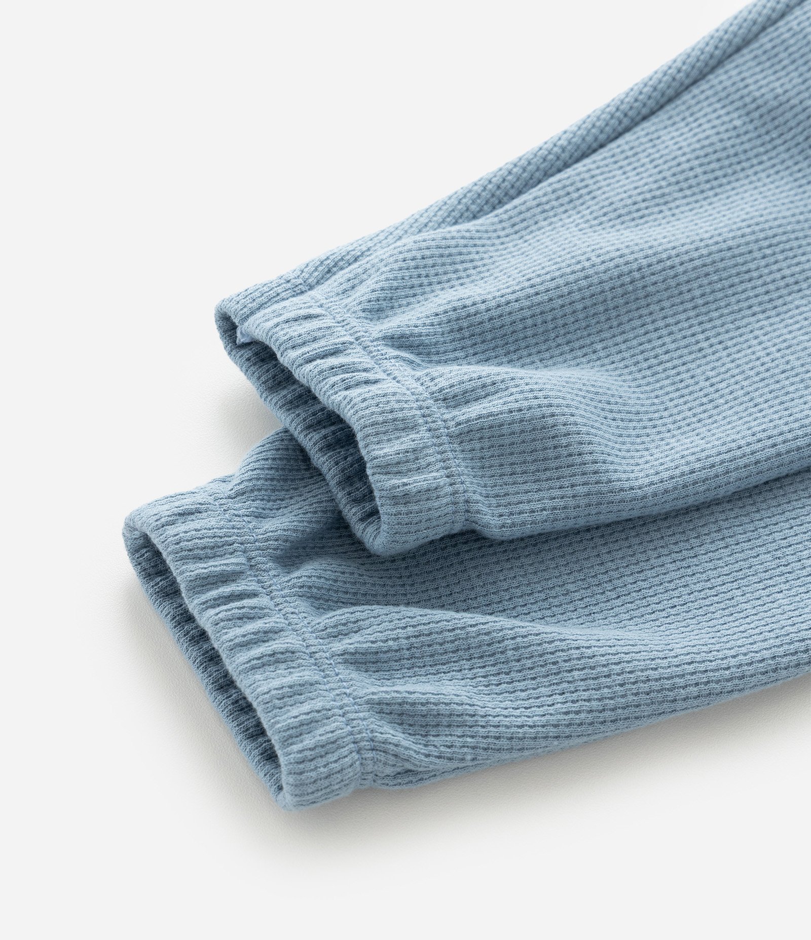 Calça Infantil em Waffle com Textura e Cordão Ajustável – Tam 0 a 18 Meses Azul Claro 4