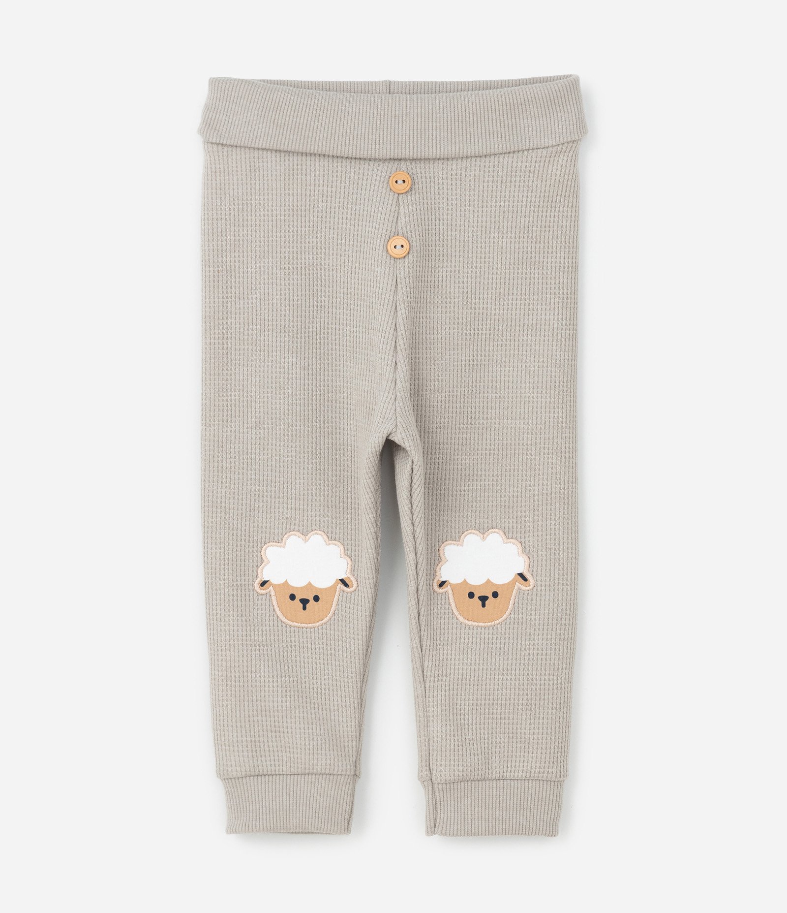 Conjunto Infantil Body e Calça com Ovelhinhas Bordadas – Tam RN a 18 Meses Bege Claro 5