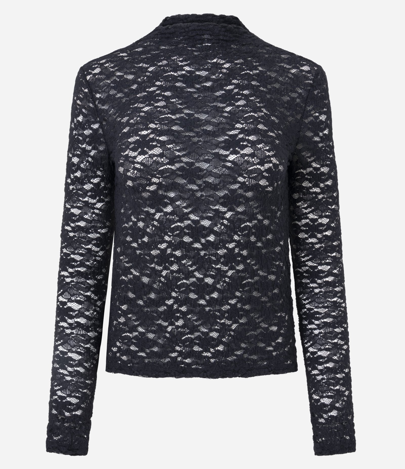 Blusa Justinha em Renda com Manga Longa Preto 5