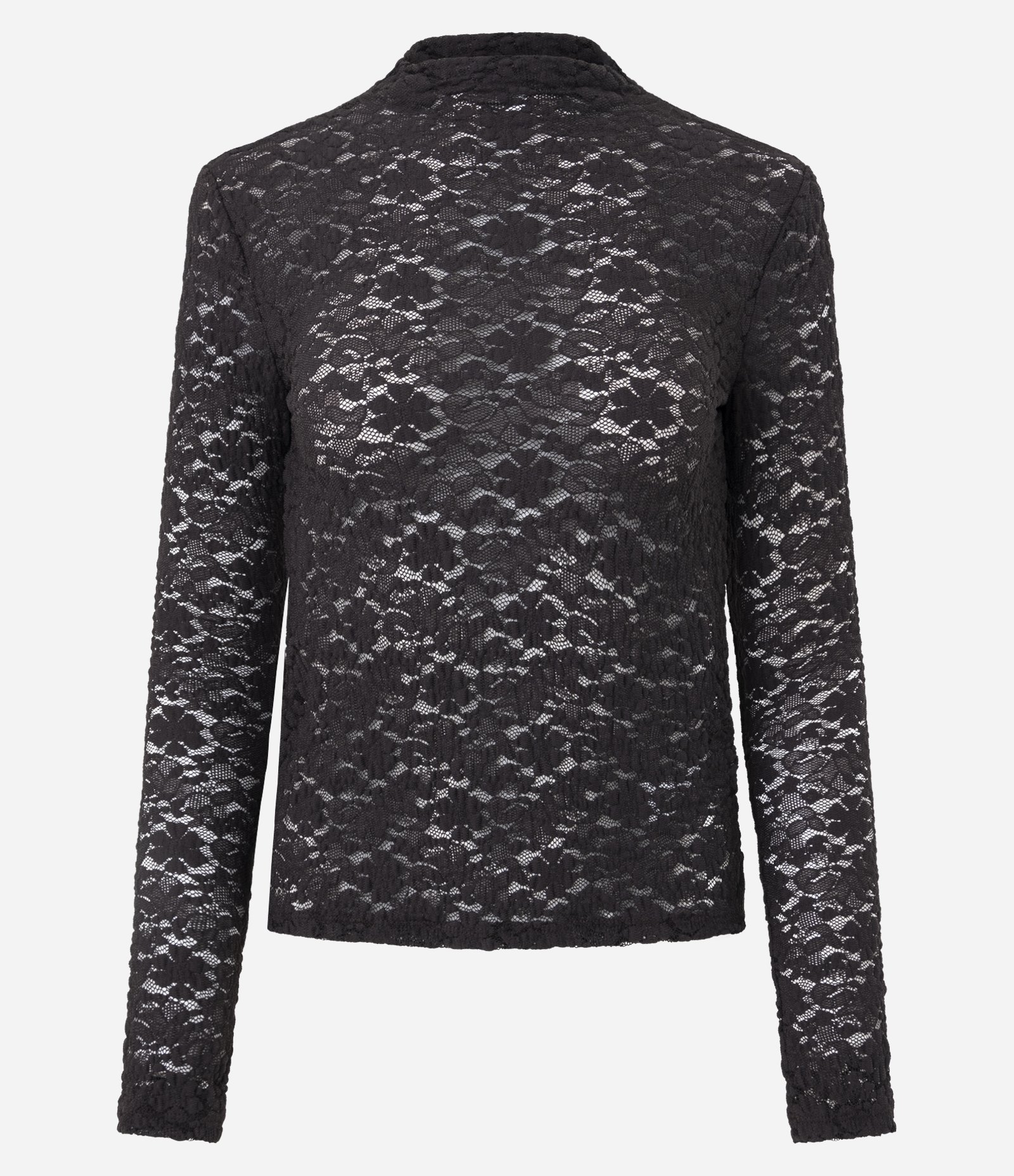 Blusa Justinha em Renda com Manga Longa Marrom 5