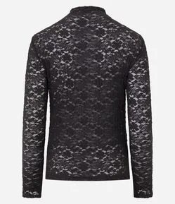 Blusa Justinha em Renda com Manga Longa