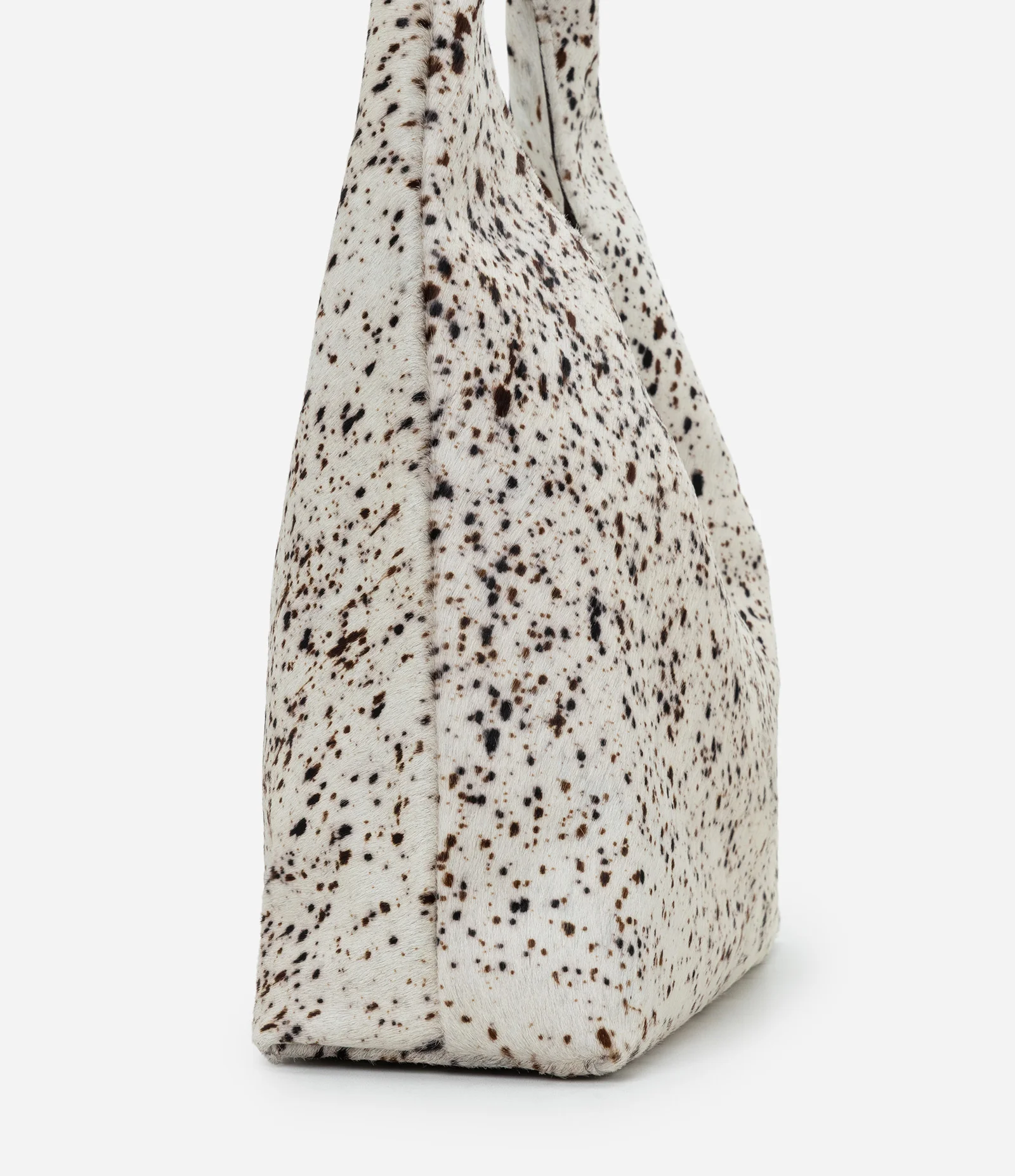 Bolsa Hobo Grande em Couro com Textura Peluciada Off White 2