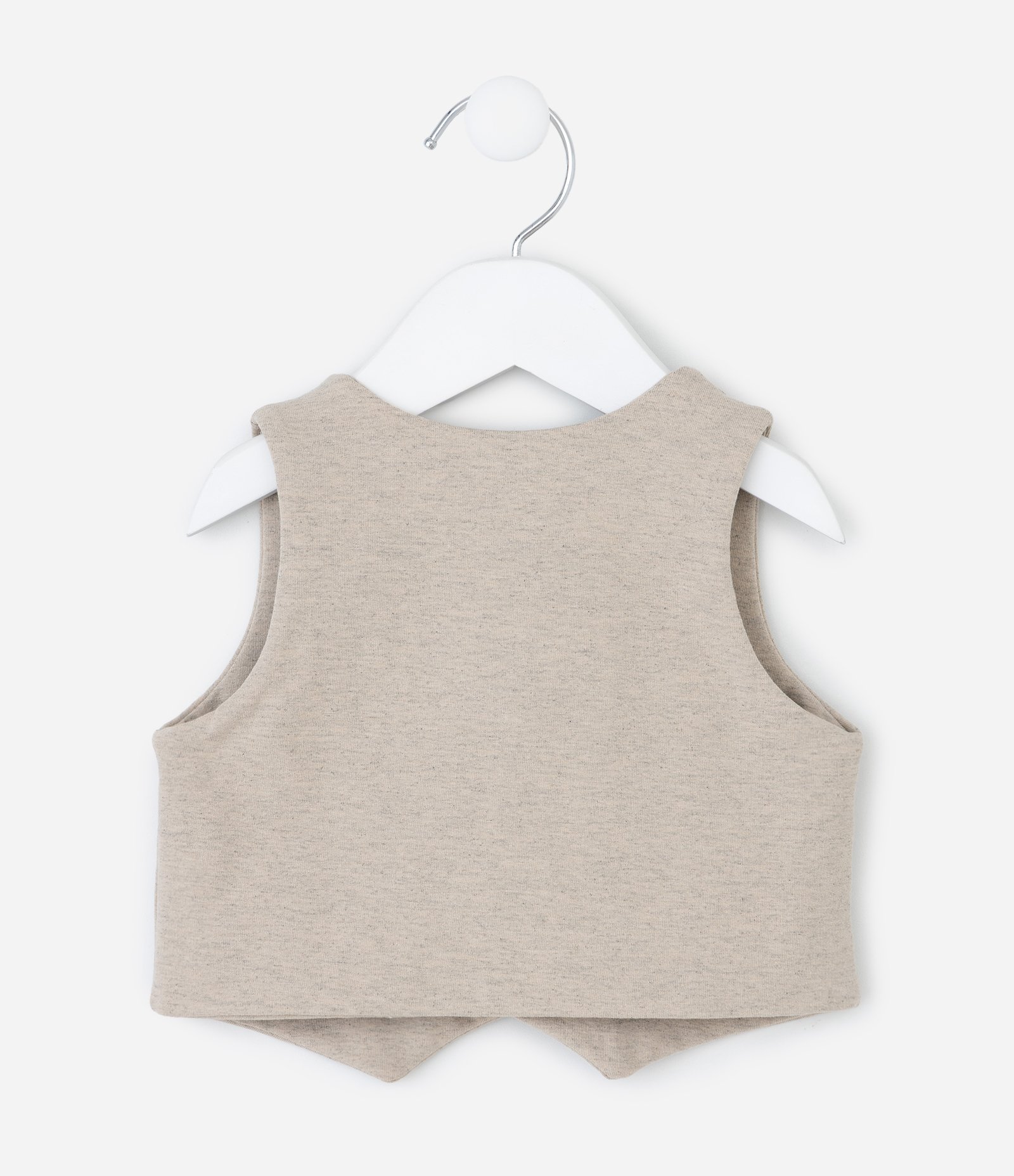 Conjunto Infantil com Body Polo e Colete - Tam 0 a 18 Meses Bege 8