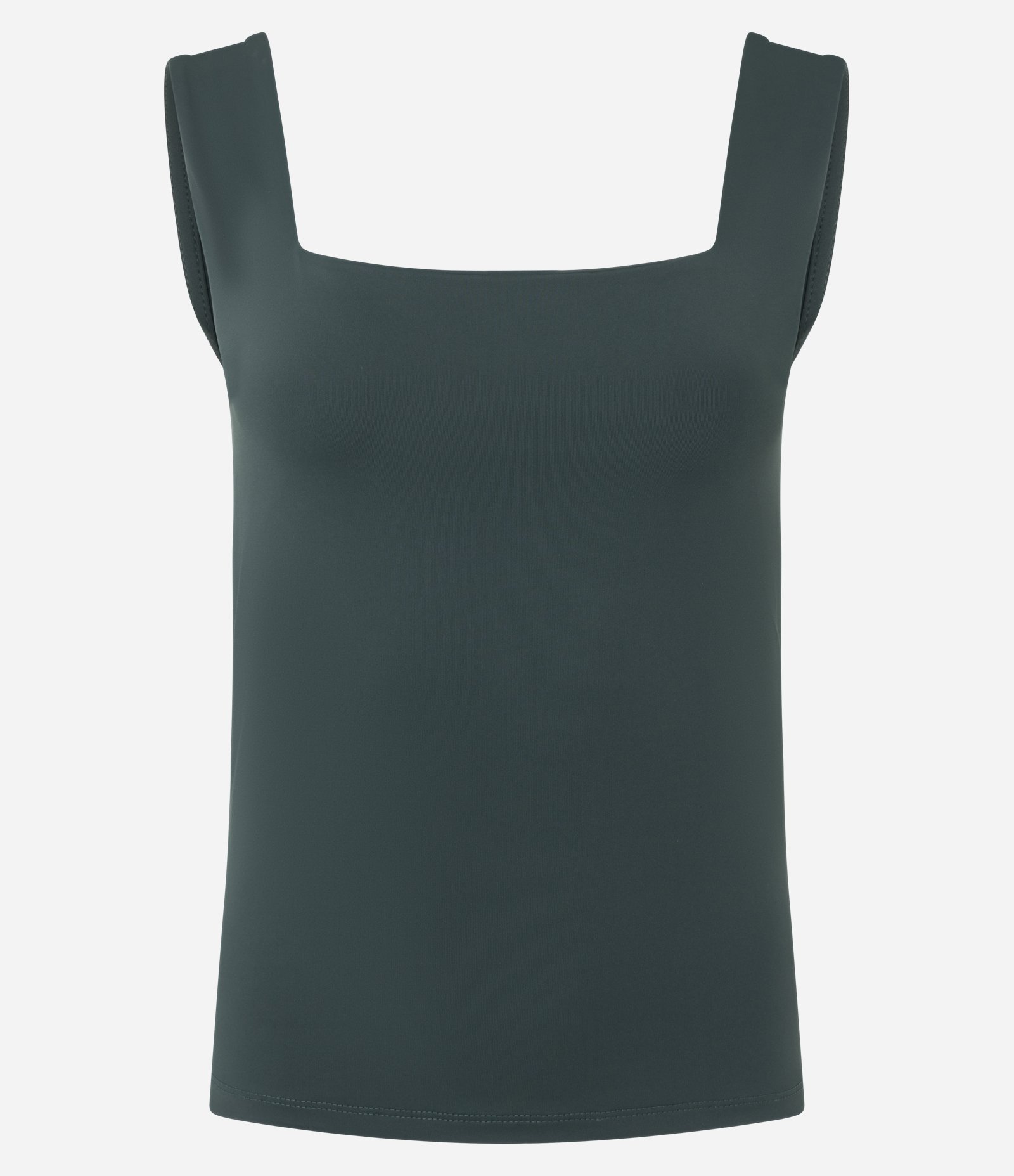 Blusa Básica em Poliamida com Decote Quadrado Verde 2