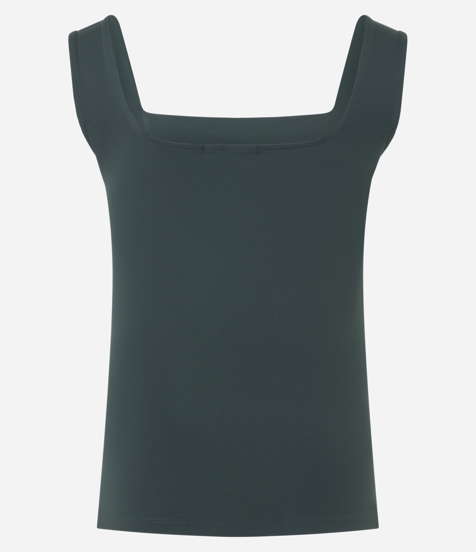 Blusa Básica em Poliamida com Decote Quadrado Verde 3