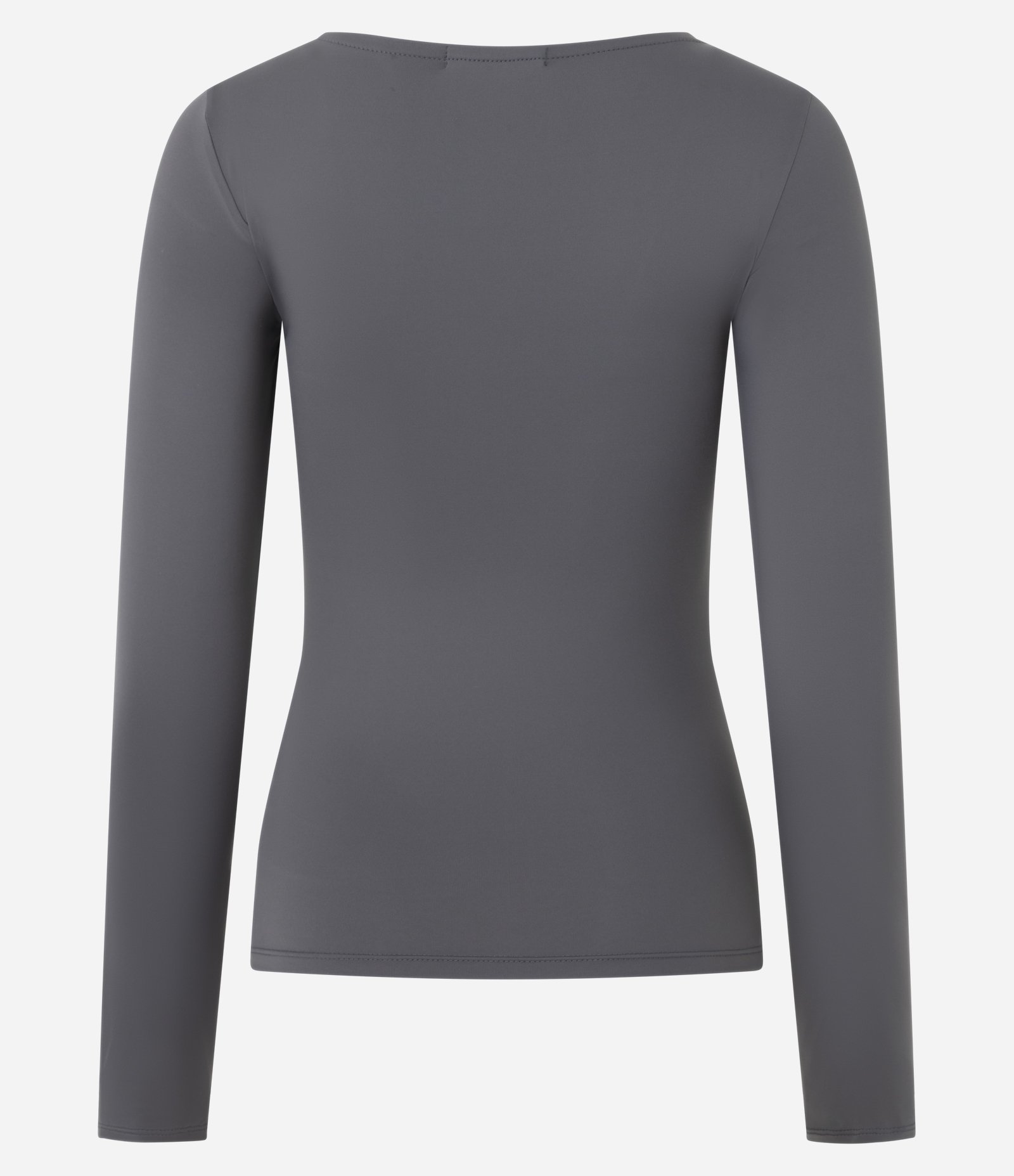 Blusa Regular em Poliamida com Decote Canoa Cinza 3