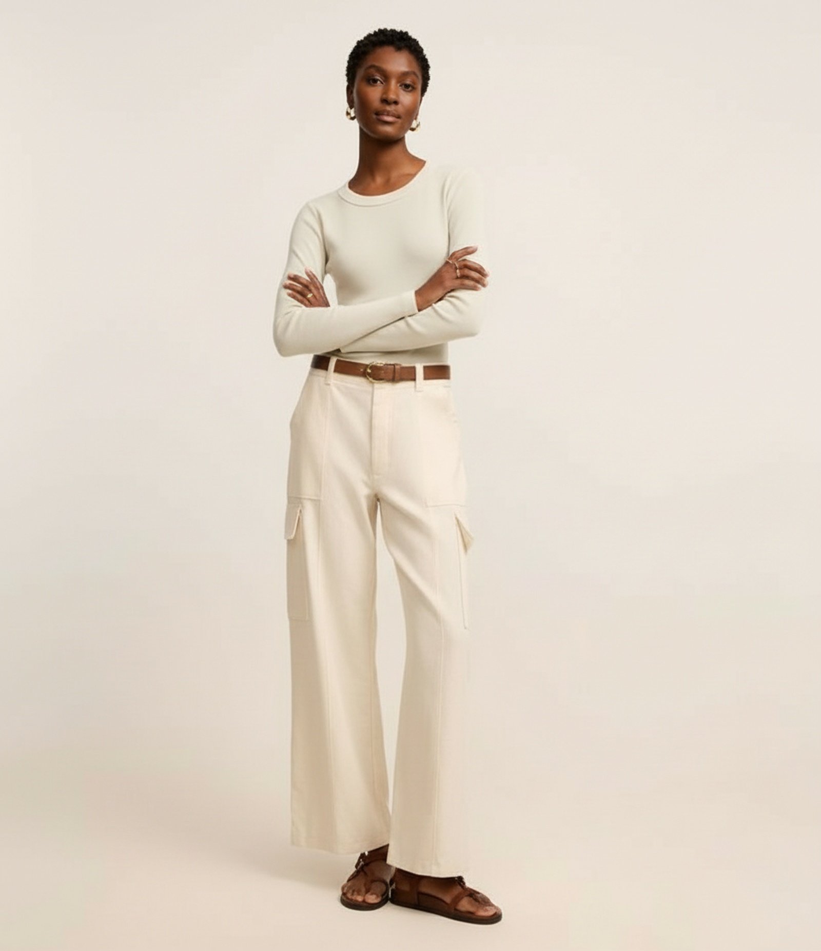 Blusa Básica Canelada em Ribana com Gola Redonda Amarelo 1